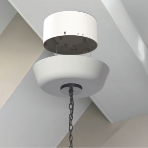 Light Lift revolutionizes ceiling fixture and fan installation and maintenance.  Bluetooth enabled ceiling mounted lift. 50 lb capacity.