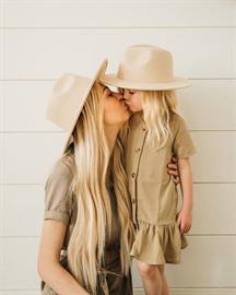 Bailey's Blossoms Mommy & Me Bordeaux Flat Brimmed Hat