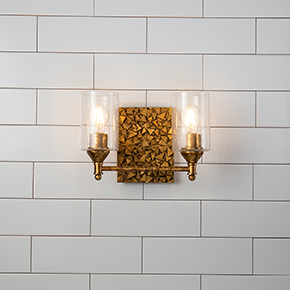 Mosaic 2 Light Bath Bar Antique Gold