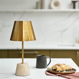 Quarry cordless table lamp in natural marble