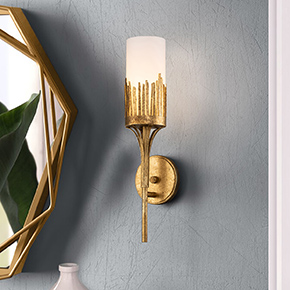 Sawgrass 1 Light Sconce in Gold Leaf