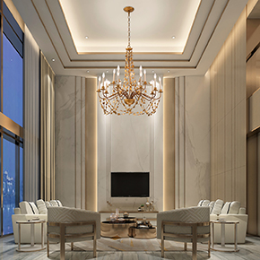 Mosaic 10 Light Chandelier in Antiqued Gold